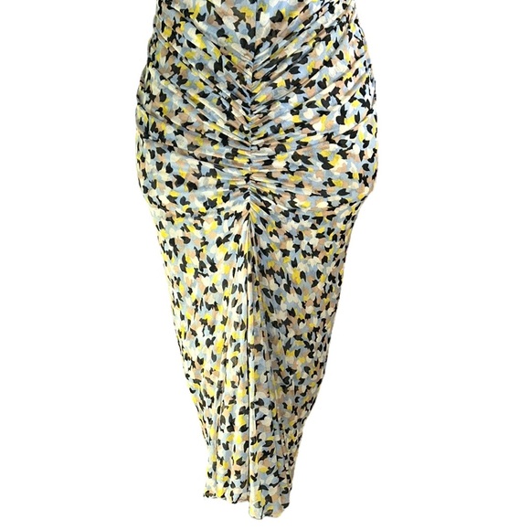 Diane Von Furstenberg Silk Aslin Pastel Ruched Midi Column Dress - 8 - Picture 9 of 13